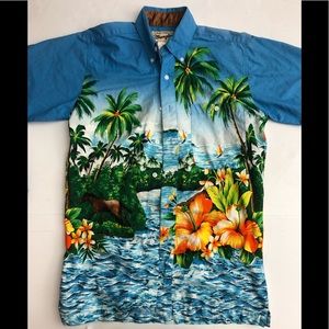 Rare Wrangler tropical Horse men’s button shirt